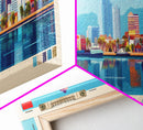 Makassar, Indonesia Panoramic Travel Poster Canvas Print, Makassar, Indonesia Painting, Indonesia Art, Makassar Travel Art, Guest Room Painting