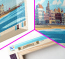 Montevideo, Uruguay Panoramic Travel Poster Canvas Print, Montevideo, Uruguay Painting, Uruguay Art, Montevideo Panoramic Travel Art, Travel Painting