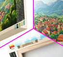 Sacaba, Bolivia Travel Poster Panoramic Canvas Print, Sacaba, Bolivia Painting, Bolivia Art, Sacaba Travel Art, Guest Room Painting