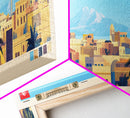 Sfax, Tunisia Panoramic Travel Poster Canvas Print, Sfax, Tunisia Painting, Tunisia Art, Sfax Travel Art, Living Room Painting