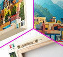 Tlalnepantla, Mexico Travel Poster Panoramic Canvas Print, Tlalnepantla, Mexico Painting, Mexico Art, Tlalnepantla Travel Art, Guest Room Painting