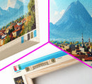 Panoramic Travel Poster Toluca, Mexico Canvas Print, Toluca, Mexico Painting, Mexico Art, Toluca Travel Art, Guest Room Painting