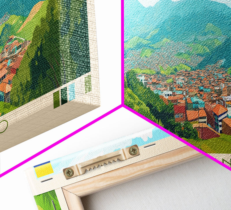 Villavicencio, Colombia Travel Poster Panoramic Canvas Print, Villavicencio, Colombia Painting, Colombia Art, Villavicencio Travel Art, Guest Room Painting