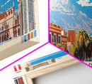 Arequipa, Peru Panoramic Canvas Print, Arequipa, Peru Painting, Peru Art, Arequipa Travel Poster, Travel Art, Guest Room Painting