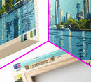 Brisbane, Australia Panoramic Canvas Print, Brisbane, Australia Painting, Australia Art, Brisbane Travel Poster, Travel Art, Living Room Painting