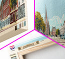 Chichester, England Panoramic Canvas Print, Chichester, England Painting, England Art, Chichester Travel Poster, Travel Art, Housewarming Gift