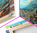 Latacunga, Ecuador Panoramic Canvas Print, Latacunga, Ecuador Painting, Ecuador Art, Latacunga Travel Poster, Travel Art, Housewarming Gift