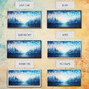 A Winter Scene, Framed Canvas Print, Mosaic Style Painting Print, Stained Glass Style Art, Above Mantle Art, Living Room Decor