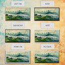 Green Blue Foggy Mountain Valley Watercolor Canvas Art Print, Panoramic Misty Rolling Hills Landscape, Extra Large Panorama Print