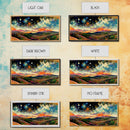 Night Starry Sky Landscape Framed Canvas Print, Colorful Night Sky Painting Nature Painting Living Room Wall Art Spiritual Starry Painting