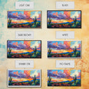 Radiant Desert Pathway with Sunset Glow, Framed Canvas Print for Living Room Art, Perfect for Boho and Southwestern Decor