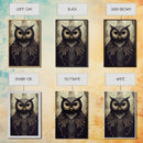 Portrait of an owl, Cool Owl art, Framed Canvas Print, Ready To Hang Framed Wall Art, Living Room Wall Hanging