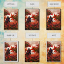 Samurai In a Japanese Maple Forest, Framed Canvas Print, Ready To Hang Framed Wall Art, Living Room Wall Hanging