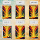 Unique art deco style abstract art, reflections of a sunset through stained glass, framed canvas print