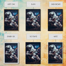 Jammin' in space, astronaut playing the guitar, framed canvas print