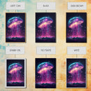 The Cosmic Jellyfish, Under The Sea Galaxy Art Mashup, Framed Canvas Print
