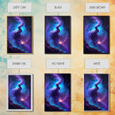 Oil paint print of outer space, framed canvas print, pastel space art