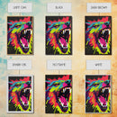CHOMP! Wolf Bite! Framed Canvas Print, Unique Pop Art Style Animal Print