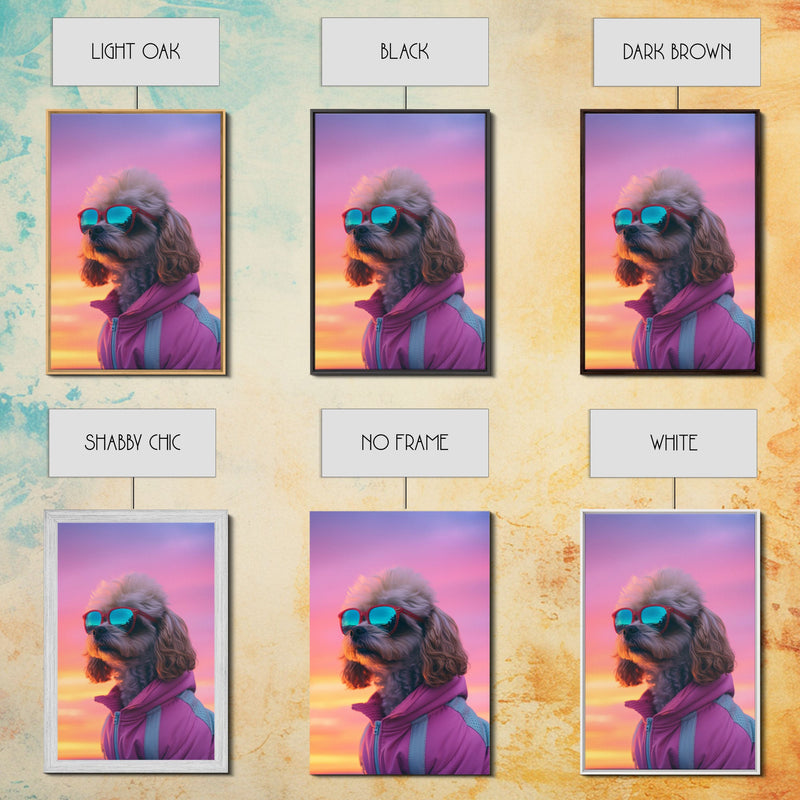 Shih Tzu Wall Print, Dog Wall Art, Dog Sunglasses, Dog In Pink Tracksuit, Funny Art, Framed Wall Art, Framed Canvas, Wall Print, Wall Canvas