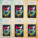 Graffiti Butterfly Art, Framed Canvas Print, Large Wall Art, Contemporary Punk Art, Butterflies, Pop Art, Paint Splatter Art