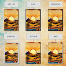 Art Deco Style Desert Landscape Painting Canvas Print, Framed Canvas Art, Unique Arizona Pueblo Style Southwestern Art