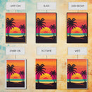 Retro Beach Vibes, Palm Trees at Sunset, Retrowave Landscape Art, Framed Canvas Print,  Florida Art, California Art, Game Room Decor