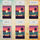 Framed Canvas Print - Art Deco Sunset, Palm Trees, Synthwave Vibes, Beach Decor, Vaporwave Pink Art, Miami Vibes