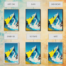 Retro Mount Everest Landscape Art, Framed Canvas Print, Retro Style Painting, Snow Capped Peaks, Orange Landscape, Minimalist MCM Art