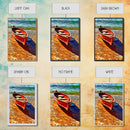 Abandoned Canoe On The Lake, Framed Canvas Print, Oil Painting Style, Abstract Wall Art, Lakehouse Wall Decor, Boho Art