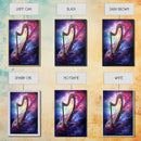 Heavenly Harp Among The Stars, Harp Art, Harp Print, Framed Canvas Art, Harp Wall Decor, Music Gift