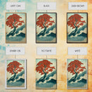 Japanese maple tree, fine art print, poster art, Vintage Japanese style wall art