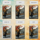 Halloween Abstract Art, Framed Canvas Print, Witch On The Streets of Salem, Halloween Decor- Witchcraft Art