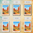 Arches National Park, Framed Wall Art Canvas Print, Travel Poster, Travel Art, Roadtrip Decor, Cool Wall Art, Retro State Park Art