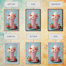 A Strawberry Sunday, Ice Cream Art, Framed Canvas Print, Ice Cream Parlor Decor, Icecream Shop Wall Art, MCM Style Decor, Kitchen decor
