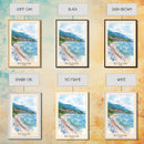 Beidaihe, China Watercolor Beach Print, Vacation Gift, China Wall Art, Framed Canvas Print, Framed Beach Painting
