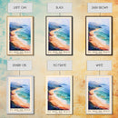 Big Wave Bay Beach, Hong Kong Watercolor Print, Vacation Gift, Hong Kong Wall Art, Beach Painting, Beach Decor, Large Wall Art, Wood Frame Art