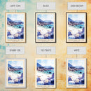 Boulders Beach, Cape Town, South Africa Watercolor Print, Vacation Gift, South Africa Wall Art, Beach Painting, Beach Decor, Large Wall Art, Wood Frame Art