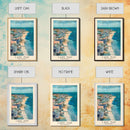 Cape May, New Jersey Watercolor Beach Print, Vacation Gift, New Jersey Wall Art, Framed Canvas Print, Framed Beach Painting
