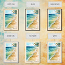 Cornwall Beach, Jamaica Watercolor Beach Print, Vacation Gift, Jamaica Wall Art, Framed Canvas Print, Framed Beach Painting