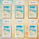 Lighthouse Beach, Turks and Caicos Watercolor Beach Print, Vacation Gift, Turks and Caicos Wall Art, Framed Canvas Print, Framed Beach Painting