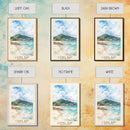 Long Bay, Saint-Martin Watercolor Print, Vacation Gift, Saint-Martin Wall Art, Beach Painting, Beach Decor, Large Wall Art, Wood Frame Art