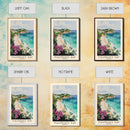 Maundays Bay, Anguila Watercolor Beach Print, Vacation Gift, Anguila Wall Art, Framed Canvas Print, Framed Beach Painting