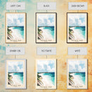 Meads Bay, Anguila Watercolor Beach Print, Vacation Gift, Anguila Wall Art, Framed Canvas Print, Framed Beach Painting