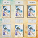 One Foot Island, Cook Islands Watercolor Beach Print, Vacation Gift, Cook Islands Wall Art, Framed Canvas Print, Framed Beach Painting