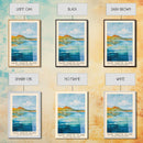 Saint Martin Island, France and Holland Watercolor Beach Print, Vacation Gift, France and Holland Wall Art, Framed Canvas Print, Framed Beach Painting