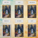 Halloween Ghost in Forest with Apple Framed Canvas Print, Whimsical Spooky Decor, Living Room Art, Fun Halloween Art, Home Decor, Retro Art