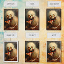 Halloween Ghost with Pizza Framed Canvas Print, Unique Spooky Decor, Living Room Art, Fun Halloween Wall Art, Home Decor, Retro Style Art
