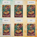 Day of the Dead Doll with Floral Crown Framed Canvas Print, Halloween Art, Creepy Wall Art, Spooky Home Decor, Scary Art, Unique Wall Decor