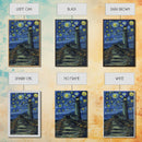 Starry Night Inspired Haunted Light House Framed Canvas Print, Van Gogh Inspired, Spooky Season Halloween Art