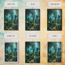 Haunted Forest Cemetery Framed Canvas Print, Wall Art, Spooky Graveyard Art, Eerie Home Decor Halloween Forest Painting Halloween Decoration